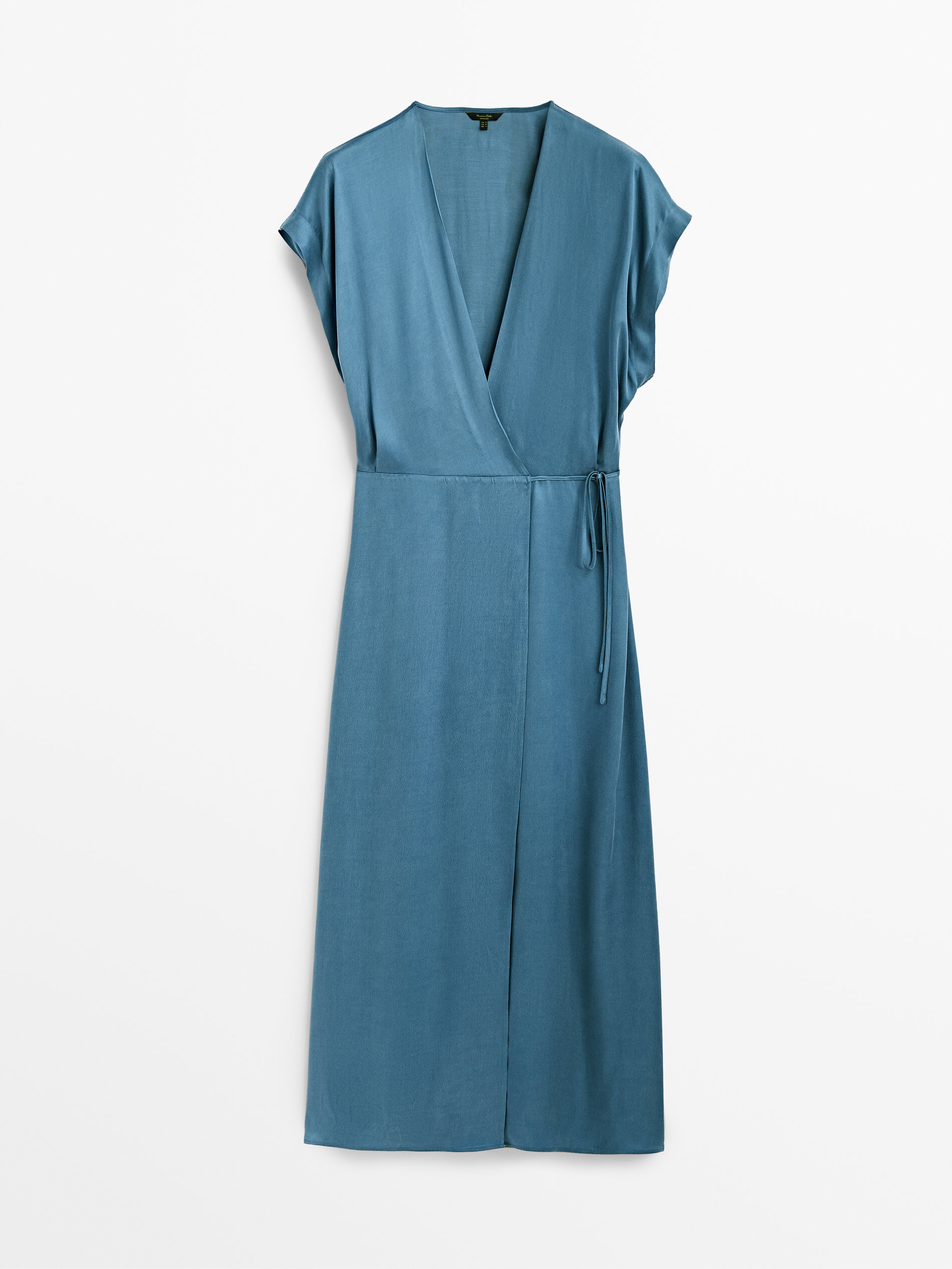 Long cupro wrap dress - Massimo Dutti ...
